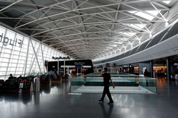 Person walking through an Airport Terminal